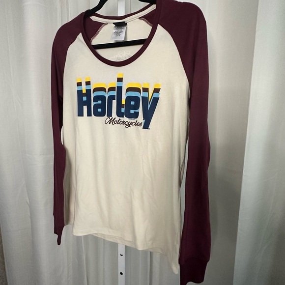 Harley Davidson Long Sleeve Raglan Shirt M Thumbholes St. Petersburg Clearwater - Picture 2 of 9